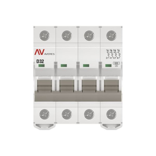 Авт. выкл. AV-6 4P 32A (D) 6kA EKF AVERES