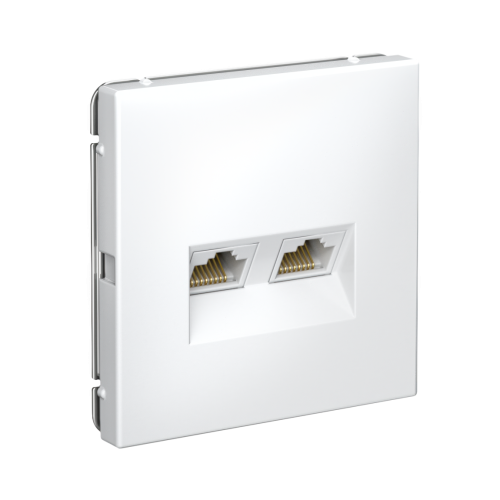 ARTGALLERY РОЗЕТКА двойная компьютерная RJ45+RJ45, кат.6А, механизм, БЕЛЫЙ