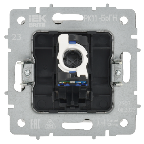 BRITE Розетка компьютерная RJ45 кат.6 РК11-БрГН металл хром/никель IEK BRITE Розетка компьютерная RJ45 кат.6 РК11-БрГН металл хром/никель IEK