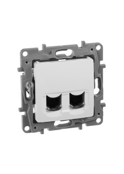 ETIKA Розетка компьютерная двойная RJ45 категория 6 UTP белый