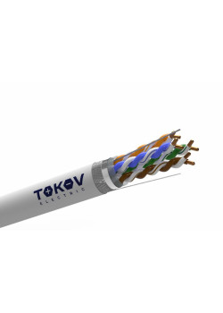 Кабель витая пара SF/UTP 4х2х24AWG (0.52мм) кат.5E PVC Fluke tested (м) TOKOV PRO TKP-C06-SF/UTP-42-5E-305