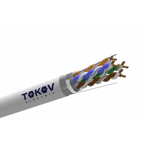 Кабель витая пара SF/UTP 4х2х24AWG (0.52мм) кат.5E PVC Fluke tested (м) TOKOV PRO TKP-C06-SF/UTP-42-5E-305