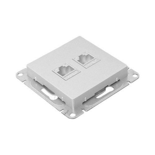 Механизм роз. RJ45 - 2шт, (cat5), алюм. Эпика EKF Механизм роз. RJ45 - 2шт, (cat5), алюм. Эпика EKF