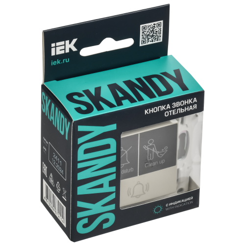 SKANDY Кнопка звонка с индикацией для отелей 10А SK-V17B бежевый IEK