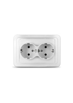Розетка 2-м СП Валери 16А IP20 с заземл. бел. UNIVersal В0128