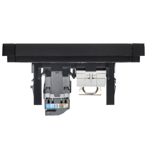 FORTE&PIANO Розетка двойная RJ11+RJ45 кат.5E FP135M металл черный IEK FORTE&PIANO Розетка двойная RJ11+RJ45 кат.5E FP135M металл черный IEK