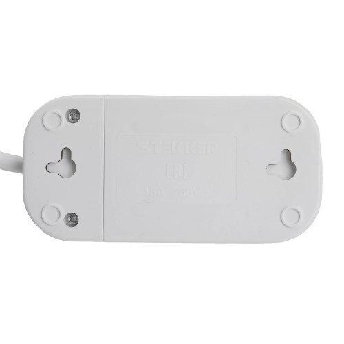 Удлинитель двухместный с/з  STEKKER HM06-21-02 3x1мм2, 2м, серия Home, белый
