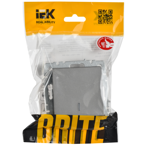 BRITE Выключатель 1-клавишный с индикацией 10А ВС10-1-1-БрС сталь IEK BRITE Выключатель 1-клавишный с индикацией 10А ВС10-1-1-БрС сталь IEK