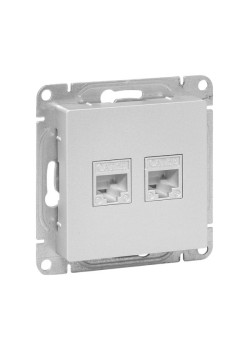 Механизм роз. RJ45 - 2шт, (cat5), алюм. Эпика EKF