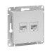 Механизм роз. RJ45 - 2шт, (cat5), алюм. Эпика EKF Механизм роз. RJ45 - 2шт, (cat5), алюм. Эпика EKF