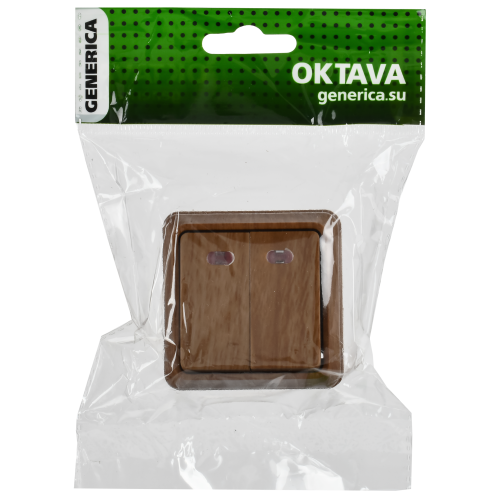 OKTAVA Выключатель 2-клавишный с индикацией для открытой установки 10А ВС20-2-1-ОД дуб GENERICA OKTAVA Выключатель 2-клавишный с индикацией для открытой установки 10А ВС20-2-1-ОД дуб GENERICA