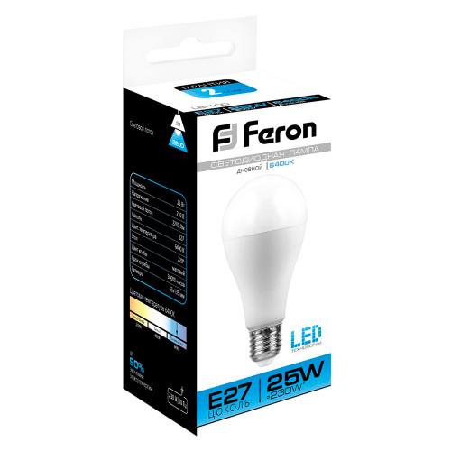 Лампа светодиодная Feron LB-100 Шар E27 25W 175-265V 6400K Лампа светодиодная Feron LB-100 Шар E27 25W 175-265V 6400K