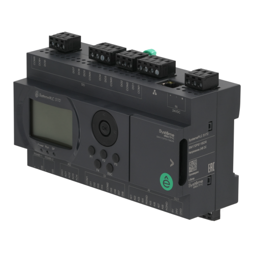 ПЛК S172; 24 VDC; дисплей; 28 IO: 8 DI, 8 DO (реле), 8 AI, 4 AO; 2xRS485, 1xRJ45