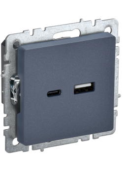 BRITE Розетка USB A+C 18Вт РЮ11-1-БрМ маренго IEK