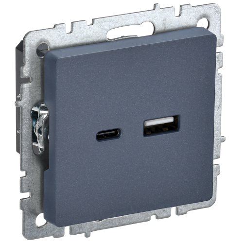 BRITE Розетка USB A+C 18Вт РЮ11-1-БрМ маренго IEK