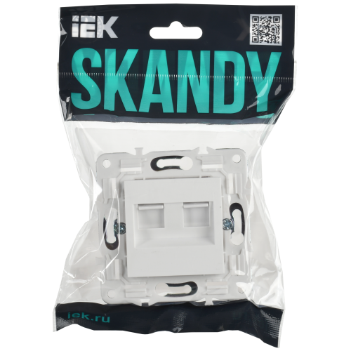 SKANDY Розетка компьютерная двойная RJ45 кат.6 SK-K04W арктический белый IEK SKANDY Розетка компьютерная двойная RJ45 кат.6 SK-K04W арктический белый IEK