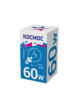 Лампа накаливания Шар 60Вт E14 прозр. Космос LKsmSSpCL60E14v2