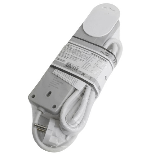 Сетевой фильтр 3-местный с/з STEKKER HM20-31-02 3x1мм2, 1,8 м, серия Optima, белый Сетевой фильтр 3-местный с/з STEKKER HM20-31-02 3x1мм2, 1,8 м, серия Optima, белый