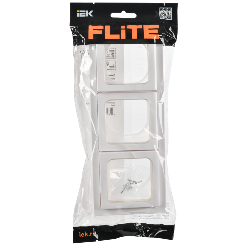 FLITE Рамка 3-местная IP55 Рпро-3-55-ФлБ белый IEK FLITE Рамка 3-местная IP55 Рпро-3-55-ФлБ белый IEK