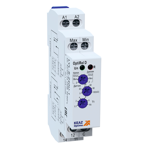 Реле контроля уровня OptiRel D LVL-S-240U-1 с датчиком 1,5м 10А 1СО 24-240АС/DC