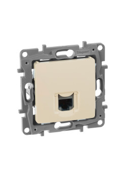 Розетка компьютерная/ Розетка компьютерная RJ-45 категория 5Е UTP слоновая кость ETIKA