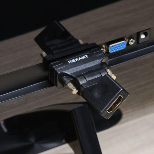 Переходник штекер DVI-D - гнездо HDMI поворотный Rexant 17-6812 Переходник штекер DVI-D - гнездо HDMI поворотный Rexant 17-6812