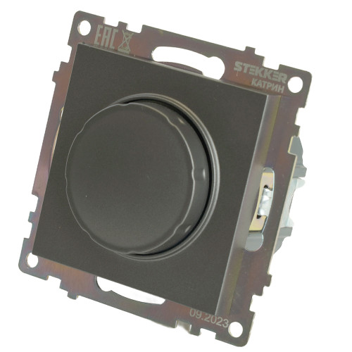 Выключатель диммирующий TRIAC (механизм) 250В, 500W, серия Катрин, графит, GLS10-7106-06 Выключатель диммирующий TRIAC (механизм) 250В, 500W, серия Катрин, графит, GLS10-7106-06