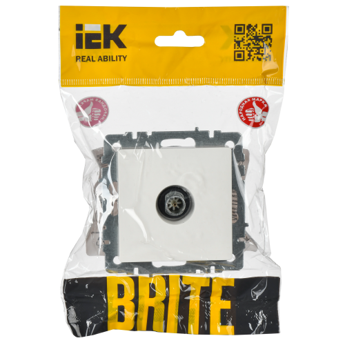BRITE Розетка TV оконечная РТВ11-0-БрБ белый IEK BRITE Розетка TV оконечная РТВ11-0-БрБ белый IEK