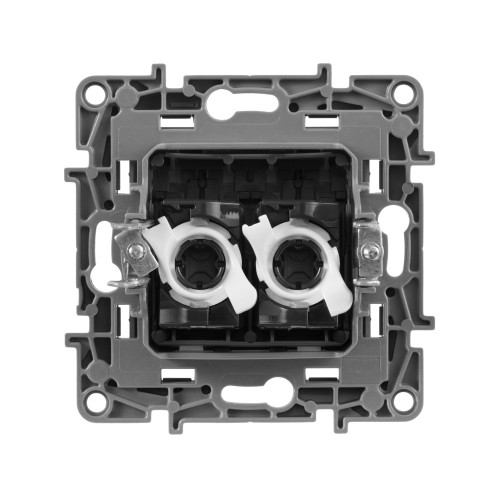 ETIKA Розетка компьютерная двойная RJ45 категория 5Е UTP алюминий