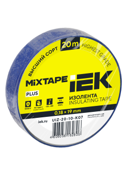 MIXTAPE PLUS Изолента 0,18х19мм синяя 20м IEK