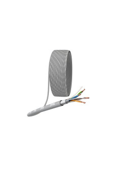 Кабель витая пара F/UTP кат.5E 4х2х24AWG solid CU PVC сер. (м) Эра Б0044688