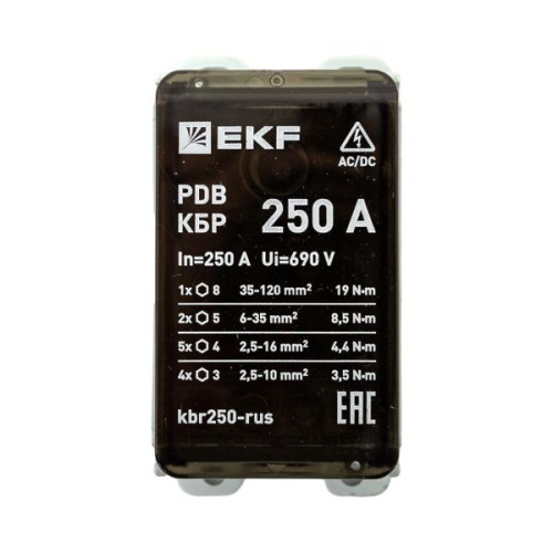 Клеммный блок распределительный КБР 250A EKF Клеммный блок распределительный КБР 250A EKF