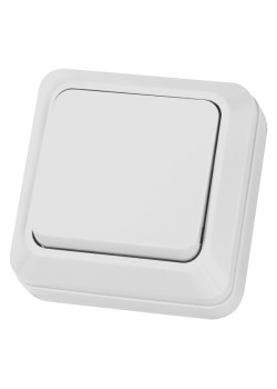Выключатель 1-кл. открытой установки IP20 10А, белый 