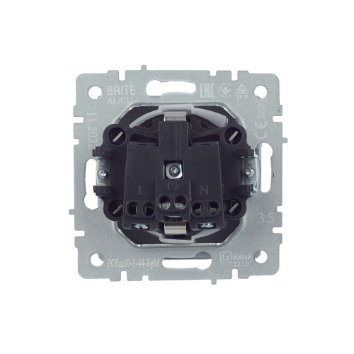 BRITE Розетка 1-местная с заземлением с защитными шторками и крышкой 16А IP44 РСбш10-3-44-БрМ маренго IEK BRITE Розетка 1-местная с заземлением с защитными шторками и крышкой 16А IP44 РСбш10-3-44-БрМ маренго IEK