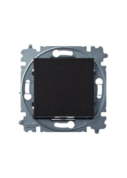 Выключатель 1-кл. СП Levit IP20 с подсветкой антрацит/дым. черн. ABB 2CHH590146A6063