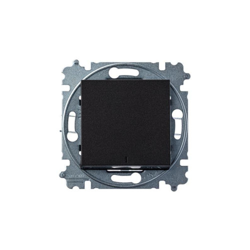 Выключатель 1-кл. СП Levit IP20 с подсветкой антрацит/дым. черн. ABB 2CHH590146A6063