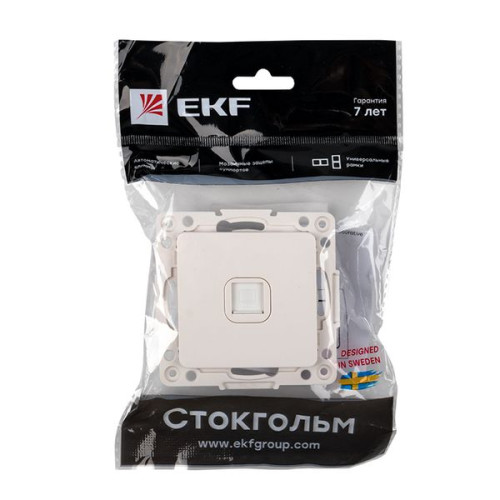 Стокгольм Механизм Розетки RJ-45 1-местной белый EKF Стокгольм Механизм Розетки RJ-45 1-местной белый EKF