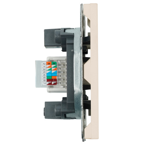 Розетка компьютерная 1-местная RJ-45 (механизм), серия Эмили, RST00-5117-08, кашемир, soft touch Розетка компьютерная 1-местная RJ-45 (механизм), серия Эмили, RST00-5117-08, кашемир, soft touch