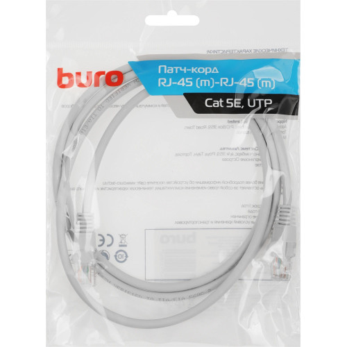 Патч-корд Buro UTP-5E-1.5M-G-LSZH UTP cat.5E 1.5м серый RJ-45 (m)-RJ-45 (m) Патч-корд Buro UTP-5E-1.5M-G-LSZH UTP cat.5E 1.5м серый RJ-45 (m)-RJ-45 (m)