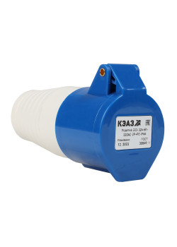 Розетка кабельная 213-16А-6h-220AC-2P+PE-IP44