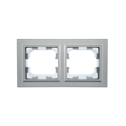 BRITE Рамка 2-местная IP44 РУ-2-БрА-44 алюминий IEK BRITE Рамка 2-местная IP44 РУ-2-БрА-44 алюминий IEK