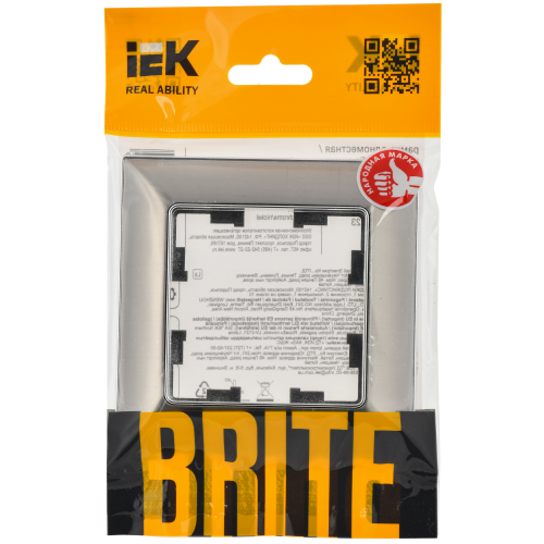 BRITE Рамка 1-местная РУ-1-Бр металл хром/никель IEK BRITE Рамка 1-местная РУ-1-Бр металл хром/никель IEK