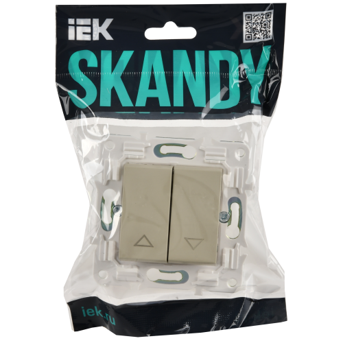 SKANDY Выключатель жалюзи 10А SK-V12B бежевый IEK