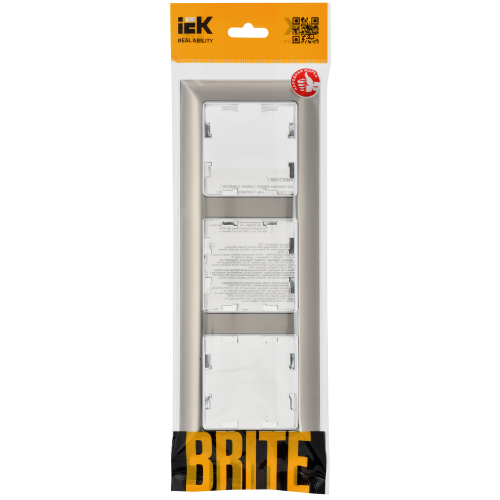 BRITE Рамка 3-местная РУ-3-Бр металл хром/никель IEK BRITE Рамка 3-местная РУ-3-Бр металл хром/никель IEK