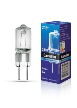 Лампа галогенная JD 20Вт капсула g4 3000К 240В g4 Camelion 10405
