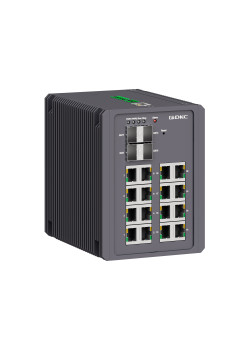 Промышленный управляемый коммутатор, 4×100Base-FX, 1000Base-X SFP слота:16×10/100/1000Base-T(X) портов RJ45, консольный порт Mini USB, поддержкаPROFINET, 24-48В DC (18-72В DC), с резервированием