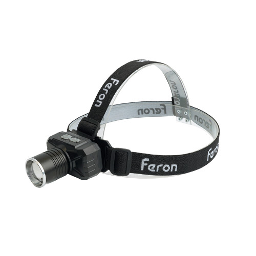 Фонарь налобный FERON TH2314 c аккумулятором 20W, 2500mAh IP44, USB type-C, Алюминий