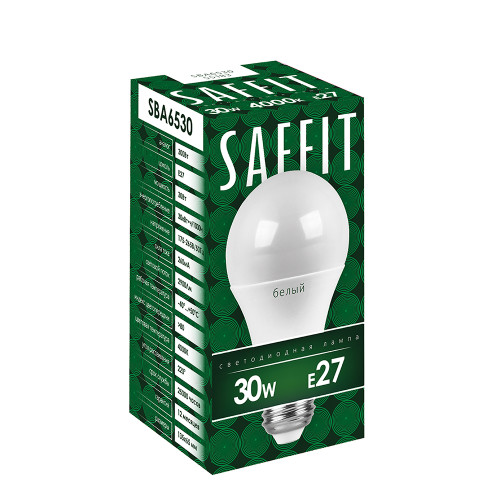 Лампа светодиодная SAFFIT SBA6530 Шар E27 30W 230V 6400K Лампа светодиодная SAFFIT SBA6530 Шар E27 30W 230V 6400K