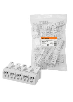 Клемма пружинная соединительная КСПн5-3L+N+PE, 16 A, с монтажной ножкой TDM