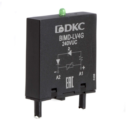 Модуль индикации и защиты, LED зелёный+Варистор (A1+), 240V AC/DC